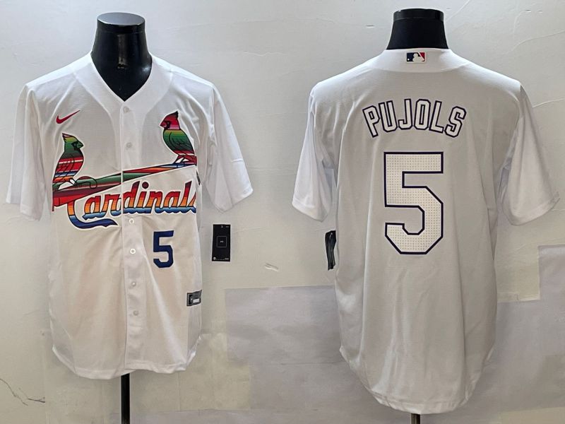 Men St.Louis Cardinals #5 Pujols White Game Mexico 2025 Nike MLB Jersey style 2